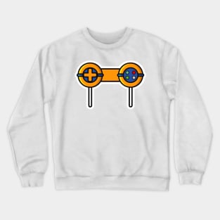 Joystick Controller Buttons in Lollipops Stick Candy Sticker design vector illustration. Food and gaming object icon concept. Creative Lollipop gaming logo sticker design. Crewneck Sweatshirt